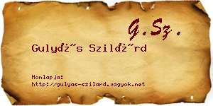 Gulyás Szilárd névjegykártya
